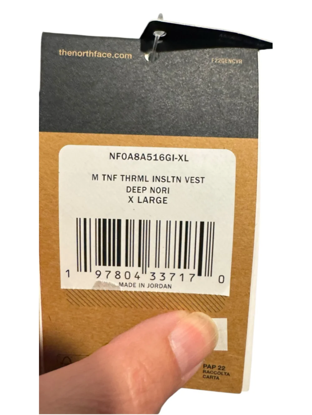 Men's The North Face thermoball Deep Nori Insulated Vest XL